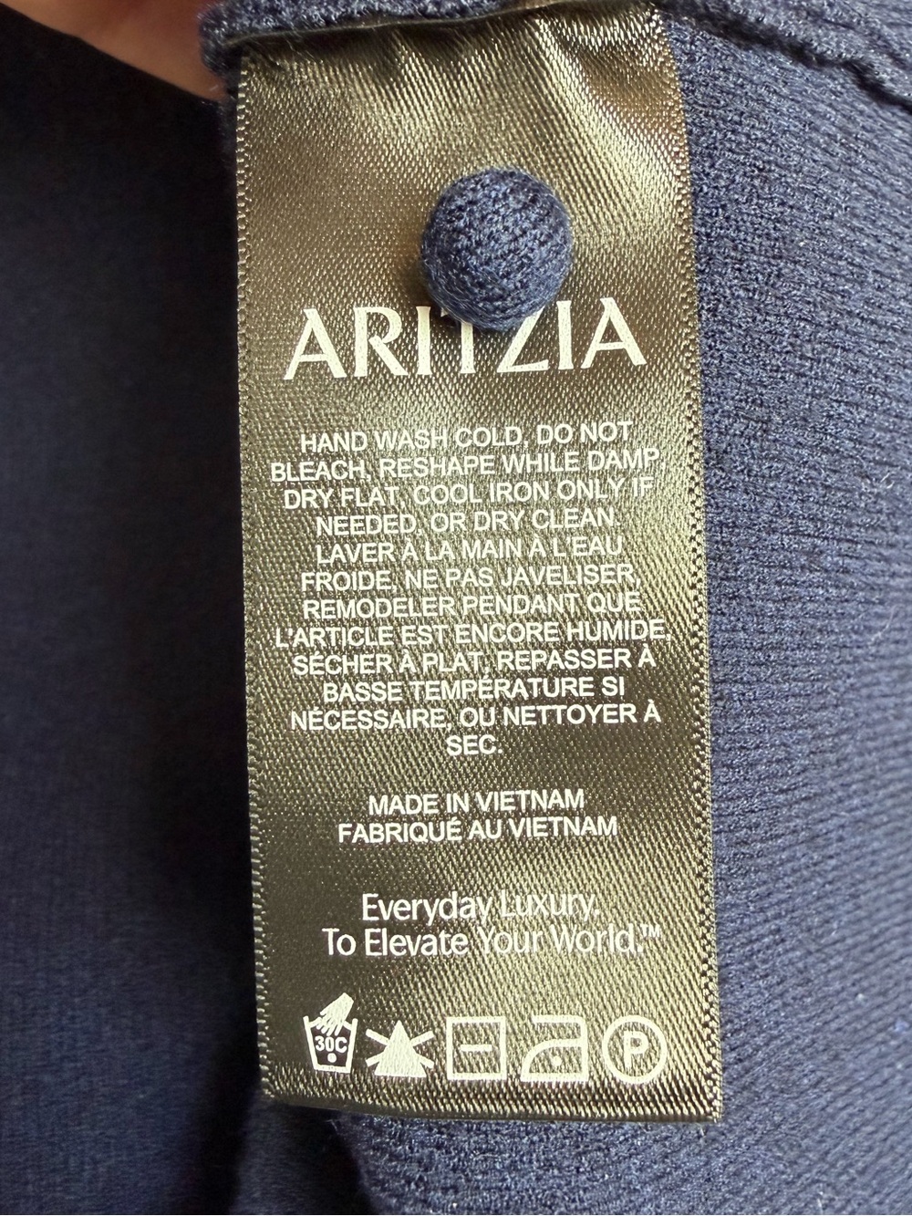 Aritzia Wilfred Shelly Cardigan Navy Blue Scalloped Detail Size Large - Picture 12 of 14